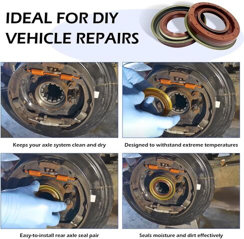Rear Axle Wheel Seal Driver & Passenger Side Pair for Ford F-150, F-250, Lincoln Mark LT, Blackwood, Navigator (9.75 RG) Compatible with 1997-2013 Models in Saudi Arabia