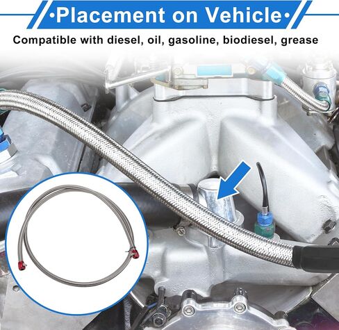 AN-8 Fuel Line Kit 7.02ft Vacuum Hose Automotive Fuel Hose with Clamps 1 Set in Saudi Arabia