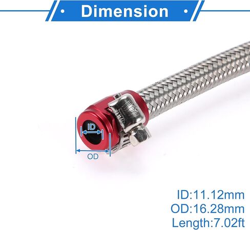 AN-8 Fuel Line Kit 7.02ft Vacuum Hose Automotive Fuel Hose with Clamps 1 Set in Saudi Arabia
