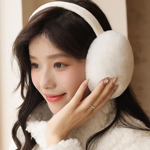 Plush Ear Muffs Winter Ear Warmers Cold Weather Ear Covers Faux Fur Earmuffs Adjustable Ear Wraps Soft Ear Headbands Black in Saudi Arabia