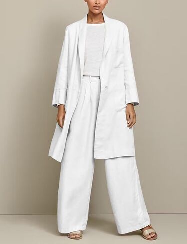 IDEALSANXUN Womens Long Cotton Linen Blazer Casual Lightweight Spring Jackets in Saudi Arabia