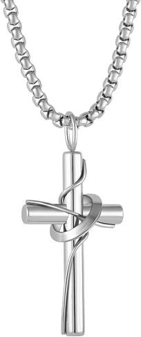 Men's Cross Necklace 316L Titanium Steel Christ Pendant Chain Jewelry Cross Necklace for Men in Saudi Arabia