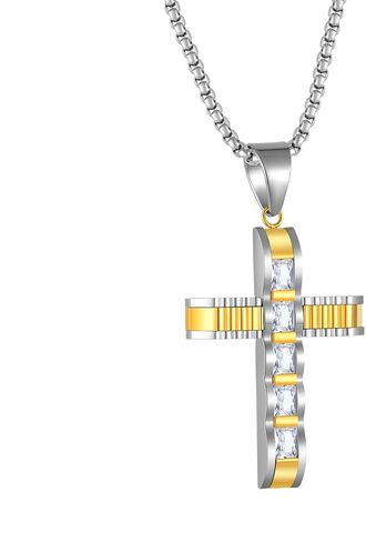 Men's Cross Necklace 316L Titanium Steel Christ Pendant Chain Jewelry Cross Necklace for Men in Saudi Arabia