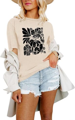 تي شيرت نسائي من Binshre من Nashville تيشيرتات موسيقى الريف والحفلات الموسيقية بأكمام قصيرة للنساء in Kuwait