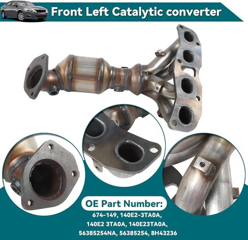 محول الحفاز الأمامي عالي التدفق المتوافق مع 2007 2007 2008 2008 2010 2011 2012 2013 Nissan Altima L4 2.5L Cashaltic Convertor يستبدل 674-933 (EPA Compliant) in Kuwait