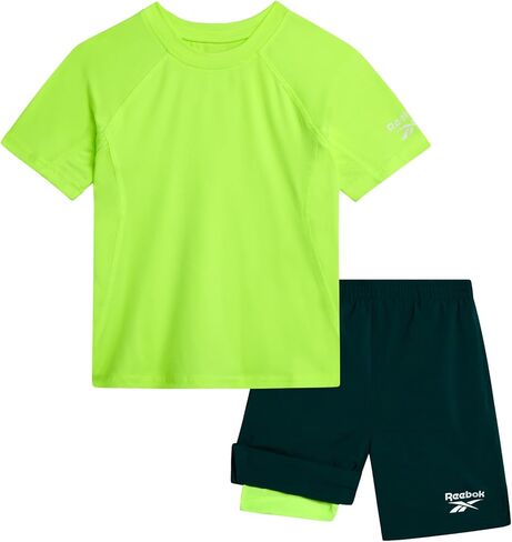 Reebok Toddler Boys Short Set - 2 Piece Summer Outfit with T-Shirt and Shorts - Activewear Clothes for Toddler & Little Boys in Saudi Arabia