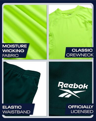 Reebok Toddler Boys Short Set - 2 Piece Summer Outfit with T-Shirt and Shorts - Activewear Clothes for Toddler & Little Boys in Saudi Arabia