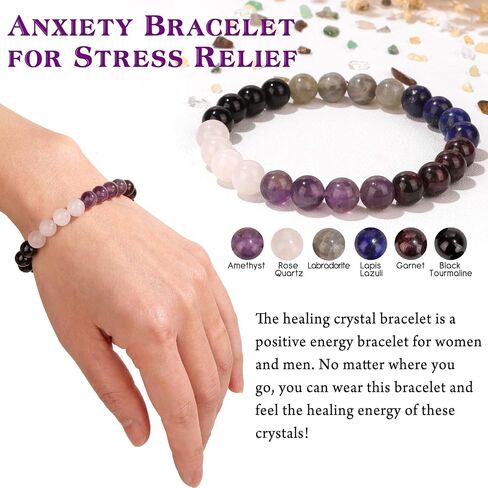 GolbalJew 14 Pcs Crystals and Healing Stones Set for Anxiety, with Bead Bracelet, Tumbled Crystals, Mini Crystals for Spell Jars, Raw Crystals, Natural Crystal Kit Gift for Beginners in Saudi Arabia