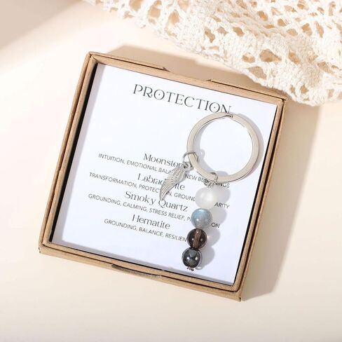 هدايا مفاتيح الحماية الثلاثية ، الشفاء الطبيعي Crystal Evil Eye -eke -keychain هدايا للنساء in Kuwait