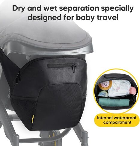 mamatepe Storage Bag Compatible with Doona Infant Car Seat Stroller, All-Day Organizer Diaper Bag with Large Capacity,Wearable Backpack for Baby Travel Essential,Easy Snap-On Storage，Grey in Saudi Arabia