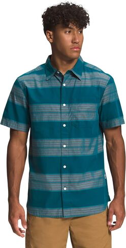 THE NORTH FACE Men's Baytrail Yarn-Dye Shirt, Deep Grass Green Explore Stripe, Large in Saudi Arabia