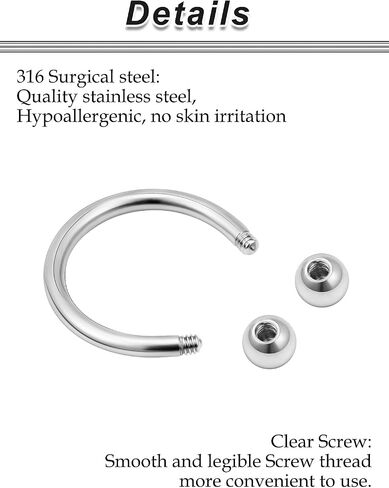 20G-00G الحاجز خواتم الأذن مقاييس الأقراط تمتد عدة 316L الجراحية الصلب حدوة الحصان الحاجز Pa ثقب المجوهرات للنساء 10 مللي متر 12 مللي متر 14 مللي متر 16 مللي متر in Kuwait