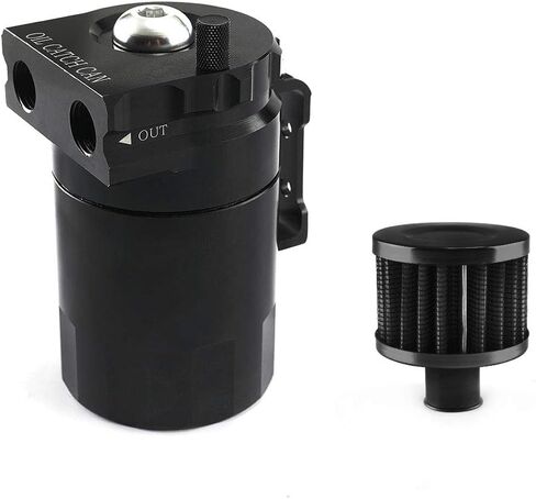 oil catch can kit, universal 300ml aluminum oil collector tank with air filter,hose and other accessories (Black) in Saudi Arabia