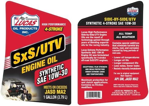 Lucas Oil 11201 Synthetic SAE 0W-40 SXS Engine Oil - 1 Gallon in Saudi Arabia