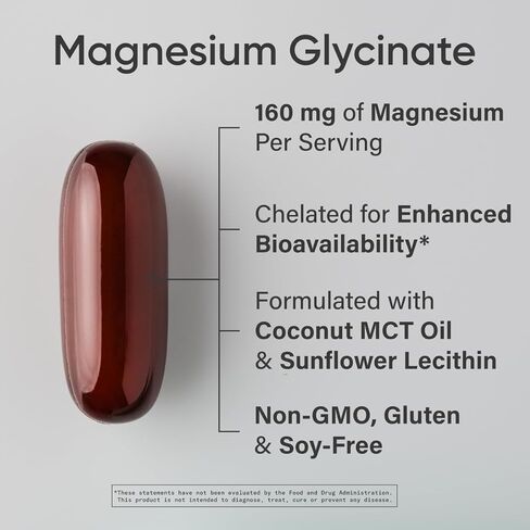 Sports Research® Magnesium glycinate - يدعم عمليات النوم والأنزيمية المريحة - 160 ملغ من المغنيسيوم المخلد - كبسولة نباتية - 90 عددًا in Saudi Arabia
