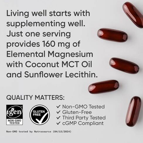 Sports Research® Magnesium glycinate - يدعم عمليات النوم والأنزيمية المريحة - 160 ملغ من المغنيسيوم المخلد - كبسولة نباتية - 90 عددًا in Saudi Arabia