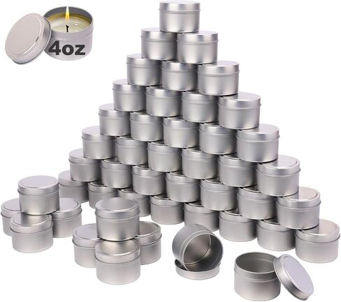 48 Pack 8 oz Black Metal Candle Tins with Lids, Round Bulk Metal Candle Jar, Matte Finish for DIY Candle Making and Storage in Saudi Arabia