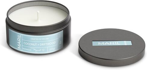 MARIL Collection Scented Travel 4 Ounce Wax and Tin Lidded Vessel Candle, Tobacco + Saffron in Saudi Arabia