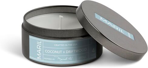 MARIL Collection Scented Travel 4 Ounce Wax and Tin Lidded Vessel Candle, Tobacco + Saffron in Saudi Arabia