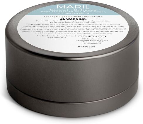 MARIL Collection Scented Travel 4 Ounce Wax and Tin Lidded Vessel Candle, Tobacco + Saffron in Saudi Arabia