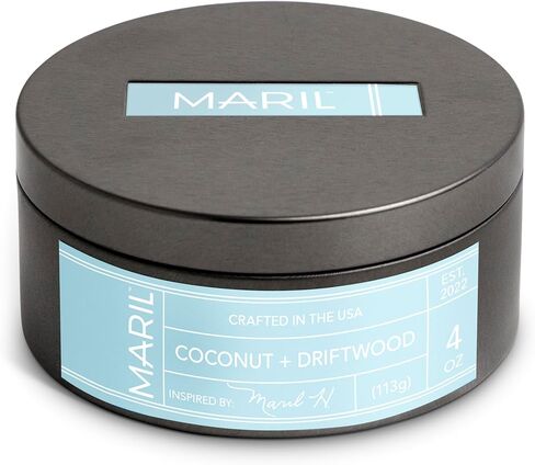 MARIL Collection Scented Travel 4 Ounce Wax and Tin Lidded Vessel Candle, Tobacco + Saffron in Saudi Arabia
