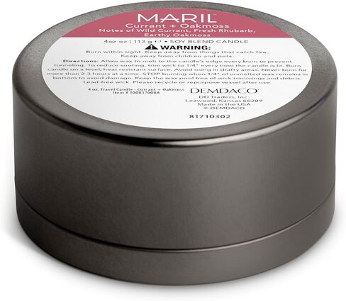MARIL Collection Scented Travel 4 Ounce Wax and Tin Lidded Vessel Candle, Tobacco + Saffron in Saudi Arabia