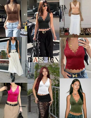 Avidlove Lace Tank Tops for Women Summer Going Out Tops Y2k Sexy Lace Top in Saudi Arabia
