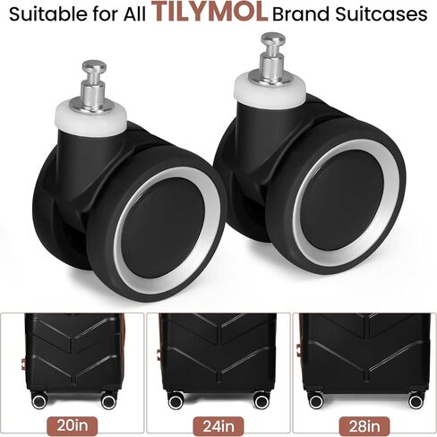 Luggage Wheels Replacement - Our Suitcase Replacement Wheels are Only Designed for TILYMOL Luggage, and aren't Compatible with Other Luggage Brands (Black) in Saudi Arabia