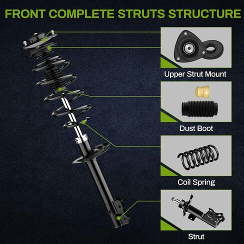 AUTOSAVER88 Front Complete Struts Shocks and Coil Spring Assembly Compatible with 2007-2012 Dodge Caliber, 2007-2016 Compass, 2007-2016 Patriot in Saudi Arabia