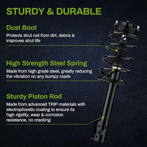 AUTOSAVER88 Front Complete Struts Shocks and Coil Spring Assembly Compatible with 2007-2012 Dodge Caliber, 2007-2016 Compass, 2007-2016 Patriot in Saudi Arabia