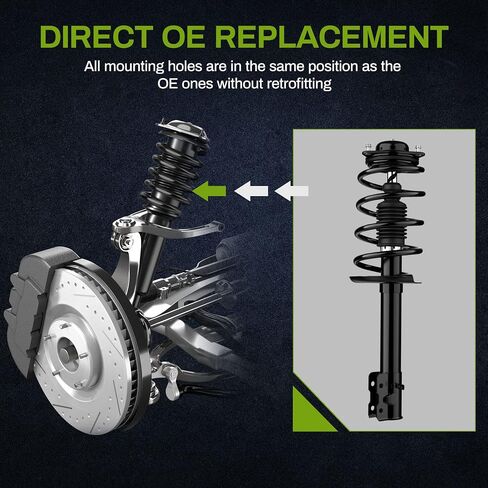 AUTOSAVER88 Front Complete Struts Shocks and Coil Spring Assembly Compatible with 2007-2012 Dodge Caliber, 2007-2016 Compass, 2007-2016 Patriot in Saudi Arabia