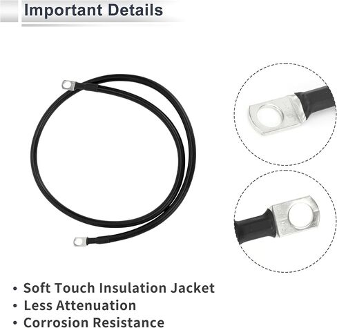 1 Pc Universal Battery Inverter Cable 5/16" Lug 3FT Battery Cable 5 AWG Gauge Black Tinned Copper in Saudi Arabia