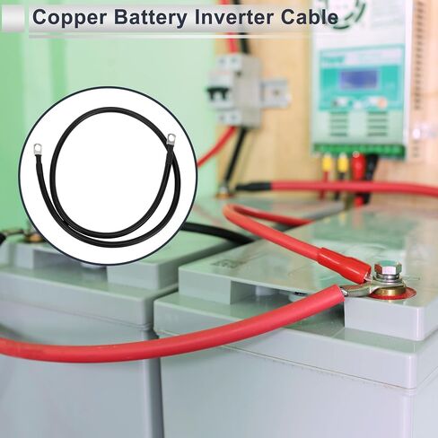 1 Pc Universal Battery Inverter Cable 5/16" Lug 3FT Battery Cable 5 AWG Gauge Black Tinned Copper in Saudi Arabia