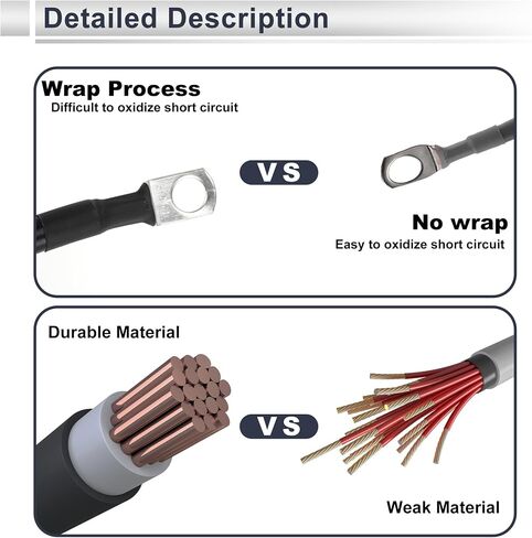 1 كمبيوتر كابل عالمي للبطارية العاكس 3/8 "Lug 5/16" Lug 7ft Battery Cable 5 AWG Gauge Red Tounded Copper in Kuwait
