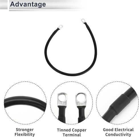 1 كمبيوتر كابل عالمي للبطارية العاكس 3/8 "Lug 5/16" Lug 7ft Battery Cable 5 AWG Gauge Red Tounded Copper in Kuwait