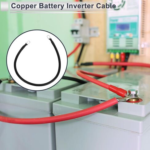 1 كمبيوتر كابل عالمي للبطارية العاكس 3/8 "Lug 5/16" Lug 7ft Battery Cable 5 AWG Gauge Red Tounded Copper in Kuwait