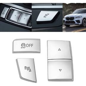 Xotic Tech Tech Parking Brake Hold P غطاء زر تبديل اليد ، متوافق مع BMW 5 6 7 X3 X4 X5 X6 Series (Silver)