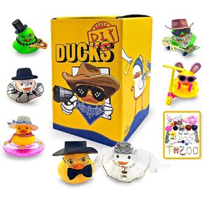 Jeep Ducks, DIY Kit Rubber Ducks for Jeeps Ducking, 7 Rubber Duckies and 40 Random Assorted Accessories Set, Jeep Ducks for Ducking Car Dashboard Decor