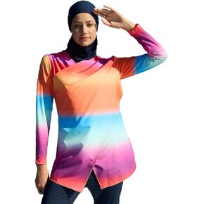 Women's Modest One-Piece Swim Top | Swimwear Long Sleeve Burkini | Rash Guard Shirts | Swimsuit Hijab Only Shirts