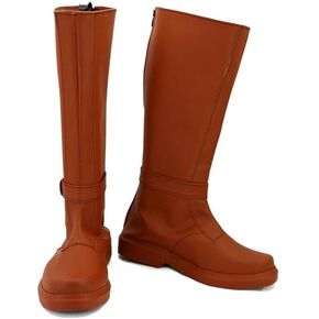 OBI-Wan Kenobi Costume Boots Adult Force Knight Cosplay Leather Brown Knee High Shoes for Men