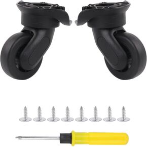 BQLZR Suitcase Repair Spinner Wheels Roller 3.15 Inch Height W166 Black Set Pack of 2