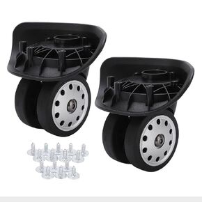 Replacement Luggage Wheel, 1 Pair A88 Porous Suitcase Wheel Durable Large Casters with 15pcs Screw for Travel Bags Luggage (Black)