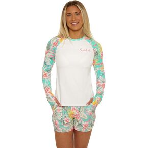 Salt Life Women's Biscayne Rash Guard Top, Long Sleeve, UPF 50+, Uv Sun Protection, Beach Cover Ups