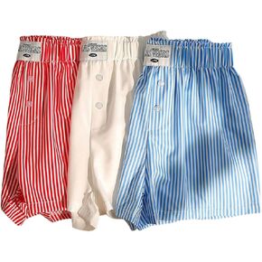 Floerns Girl's 3 Pieces Casual Striped Print Elastic Waist Comfy Summer Shorts