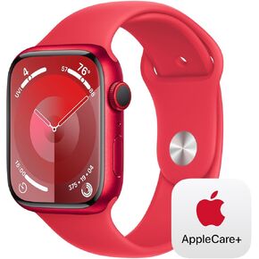 Apple Watch Series 9 [GPS + Cellular 45mm] with with (Product) Red Aluminium Case with (Product) Red Sport Band M/L مع AppleCare + (2 سنوات)