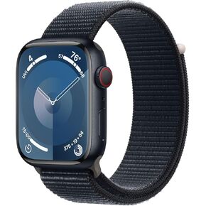 Apple Watch Series 9 [GPS + Cellular ، 45mm] - Midnight Aluminium Case مع حلقة Midnight Sport ، مقاس واحد ، مقاس واحد (متجدد)