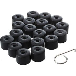 20PCS CAR CAR LUG NUT COFT COPS ، أغطية مسمار بعجلات 17 مم مع أداة إزالة ، استبدال CAT NUT CAPS Universal 1K0 601 173 لـ VW ، Jetta Beetle Passat GTI CC (أسود)