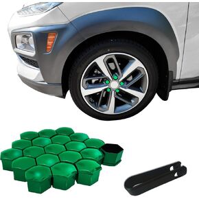 20PCS Wheel Lug Nut Covers Bolt Caps, Wheel Lug Covers, 19mm Hexagonal Nut Covers with Removal Tool, Vehicle Accessories Car Tire Nut Caps Bolt Cover for Cars (Electroplating Silver, 19mm)