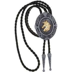 Huabola Calyn Vintage Bolo Tie للرجال ، رعاة البقر الأمريكي الأصليون البنيون البنيون ، إكسسوارات أزياء العنق الجلدية