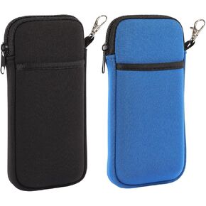 2 Pcs Double Glasses Case, Portable Neoprene Eyeglasses Case With Zippe for Women Men